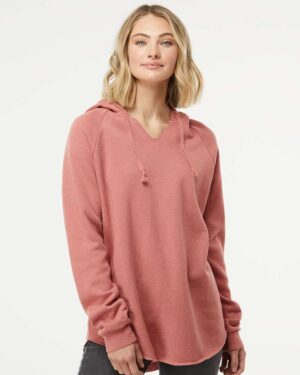 Independent Trading Co. Women’s Lightweight California Wave Wash Hooded Sweatshirt - Image 28