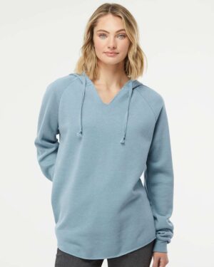 Independent Trading Co. Women’s Lightweight California Wave Wash Hooded Sweatshirt - Image 40