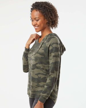 Independent Trading Co. Women’s Lightweight California Wave Wash Hooded Sweatshirt - Image 35