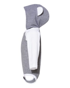Rabbit Skins Infant Fine Jersey Character Hooded Long Sleeve Bodysuit with Ears - Image 3