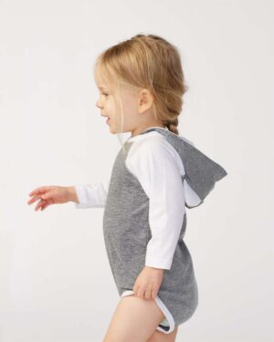 Rabbit Skins Infant Fine Jersey Character Hooded Long Sleeve Bodysuit with Ears - Image 5