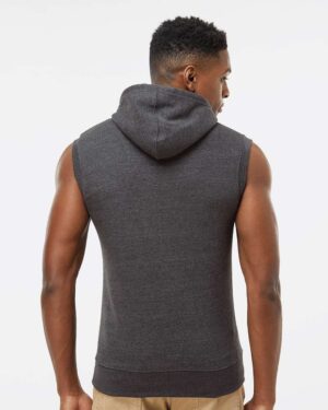 J. America Men's Triblend Sleeveless Hooded Sweatshirt - Image 6