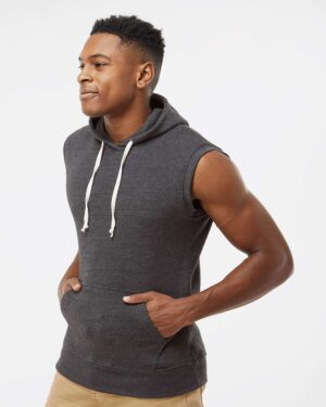 J. America Men's Triblend Sleeveless Hooded Sweatshirt - Image 5