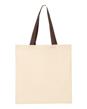 Q-Tees Economical Tote with Contrast-Color Handles - Image 5