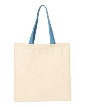 Q-Tees Economical Tote with Contrast-Color Handles - Image 4