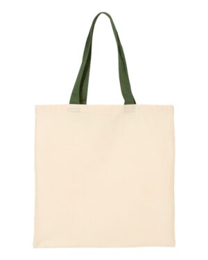 Q-Tees Economical Tote with Contrast-Color Handles - Image 8