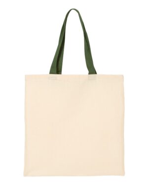 Q-Tees Economical Tote with Contrast-Color Handles - Image 7