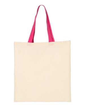 Q-Tees Economical Tote with Contrast-Color Handles - Image 11