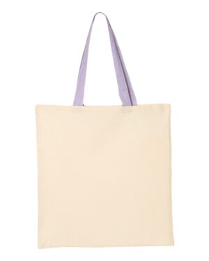 Q-Tees Economical Tote with Contrast-Color Handles - Image 16