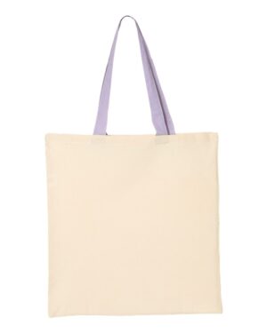 Q-Tees Economical Tote with Contrast-Color Handles - Image 15