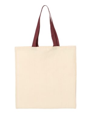 Q-Tees Economical Tote with Contrast-Color Handles - Image 20