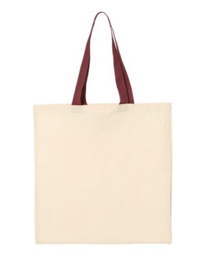 Q-Tees Economical Tote with Contrast-Color Handles - Image 19