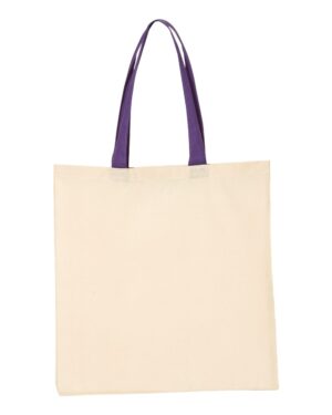 Q-Tees Economical Tote with Contrast-Color Handles - Image 26