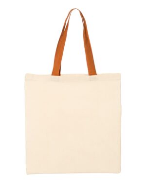 Q-Tees Economical Tote with Contrast-Color Handles - Image 34