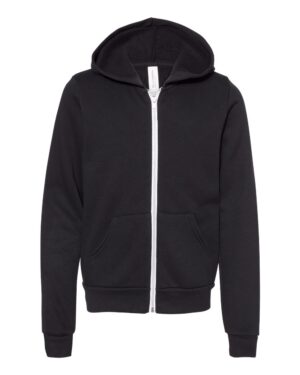 BELLA + CANVAS Youth Sponge Fleece Full-Zip Hoodie Sweatshirt - Image 7