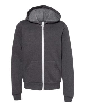 BELLA + CANVAS Youth Sponge Fleece Full-Zip Hoodie Sweatshirt - Image 10