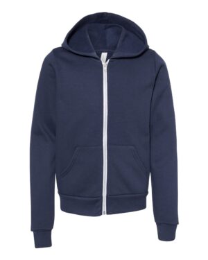 BELLA + CANVAS Youth Sponge Fleece Full-Zip Hoodie Sweatshirt - Image 22