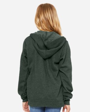 BELLA + CANVAS Youth Sponge Fleece Full-Zip Hoodie Sweatshirt - Image 18