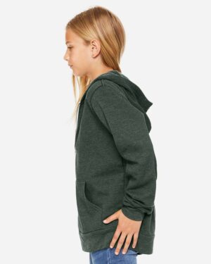 BELLA + CANVAS Youth Sponge Fleece Full-Zip Hoodie Sweatshirt - Image 17