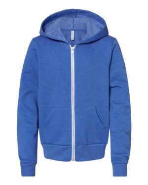 BELLA + CANVAS Youth Sponge Fleece Full-Zip Hoodie Sweatshirt - Image 19