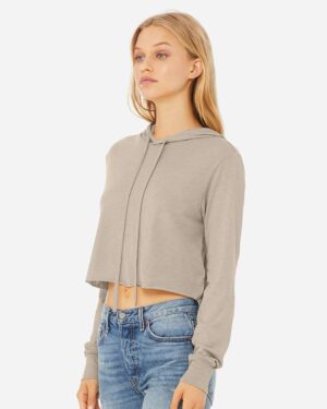 BELLA + CANVAS Women’s Triblend Crop Long Sleeve Hoodie Tee - Image 14