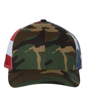 Richardson Printed Mesh Trucker Cap - Image 4
