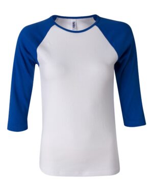 BELLA + CANVAS Women’s 1X1 Baby Rib Raglan Three-Quarter Sleeve Tee - Image 4