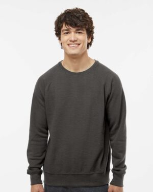 J. America Men's Ripple Fleece Raglan Crewneck Sweatshirt - Image 4