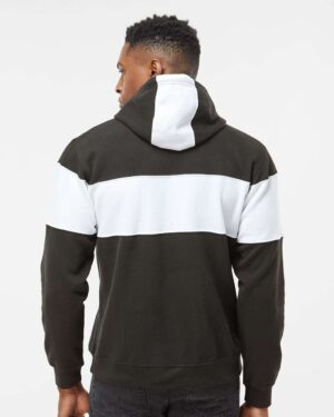 J. America Men's Varsity Fleece Colorblocked Hooded Sweatshirt - Image 6