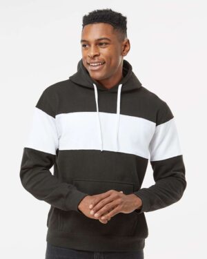 J. America Men's Varsity Fleece Colorblocked Hooded Sweatshirt - Image 4