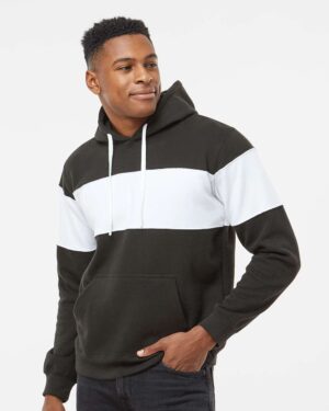 J. America Men's Varsity Fleece Colorblocked Hooded Sweatshirt - Image 5