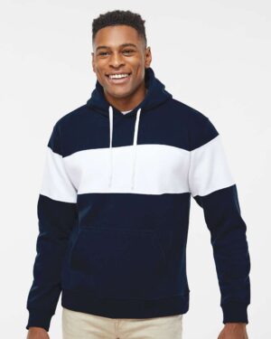 J. America Men's Varsity Fleece Colorblocked Hooded Sweatshirt - Image 16
