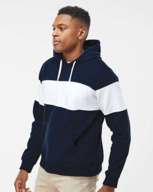J. America Men's Varsity Fleece Colorblocked Hooded Sweatshirt - Image 17