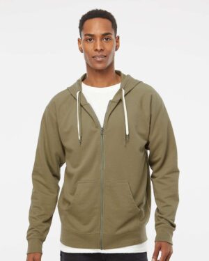 Independent Trading Co. Unisex Icon Lightweight Loopback Terry Full-Zip Hooded Sweatshirt - Image 43