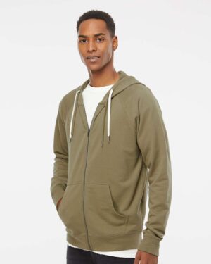 Independent Trading Co. Unisex Icon Lightweight Loopback Terry Full-Zip Hooded Sweatshirt - Image 44