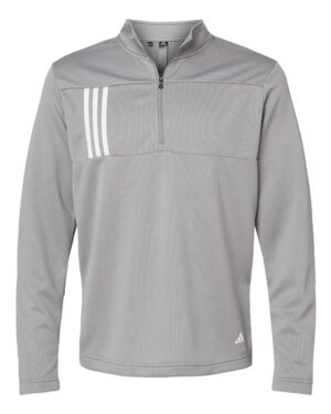 Adidas Men's 3-Stripes Double-Knit Quarter-Zip Pullover - Image 7