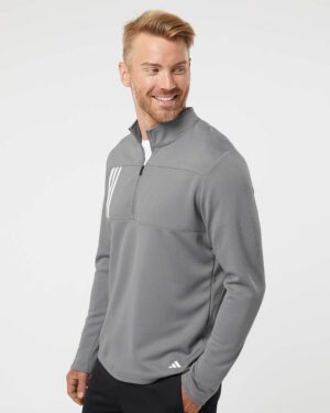 Adidas Men's 3-Stripes Double-Knit Quarter-Zip Pullover - Image 11