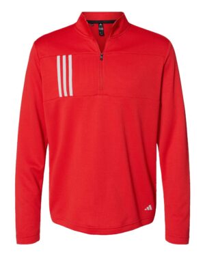 Adidas Men's 3-Stripes Double-Knit Quarter-Zip Pullover - Image 13