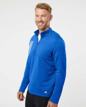 Adidas Men's 3-Stripes Double-Knit Quarter-Zip Pullover - Image 29