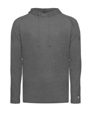 Badger Men's Tri-Blend Surplice Hooded Long Sleeve T-Shirt - Image 9